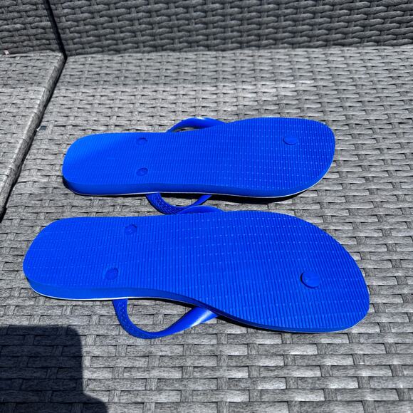 Havaianas Brazil Olympic Team Floral Flip Flop Slipper Blue Green Womens Size 13 - Picture 9 of 9